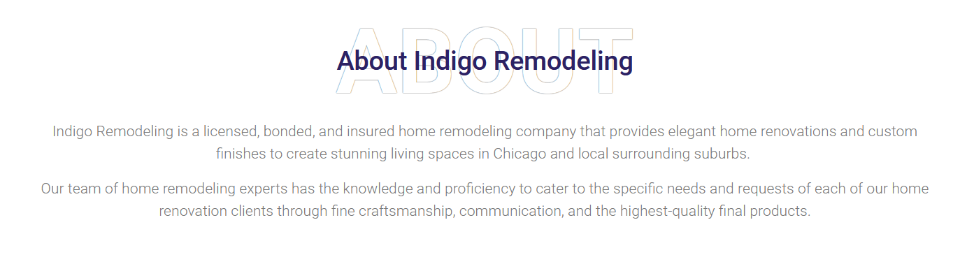 Indigo Remodeling ad